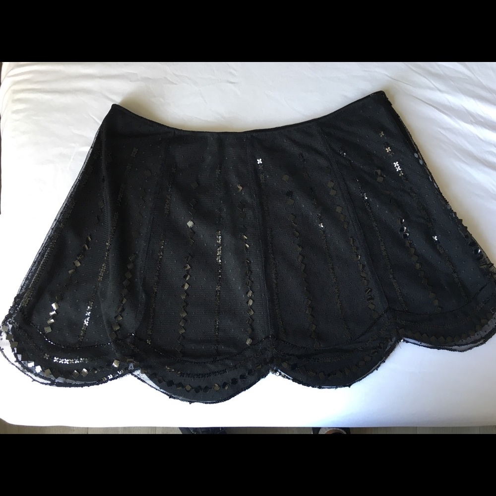 Vintage Betsy Johnson black sequences skirt.